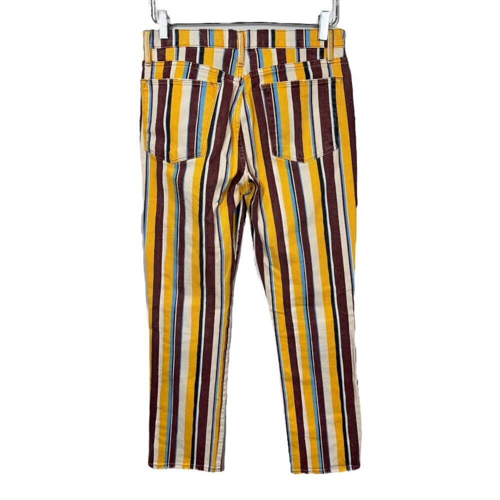 Frame Denim Le High Straight Painterly Stripe 28 Funky Retro Bold Print Stretch - Picture 4 of 6